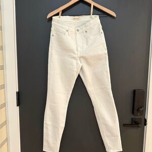 Women’s Madewell 9” High Rise Skinny Stretch White Jeans, size 25